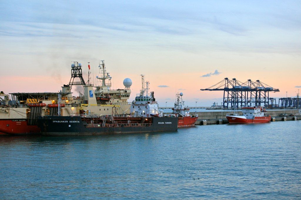 Port of Algeciras at the start of the passage to Ceuta